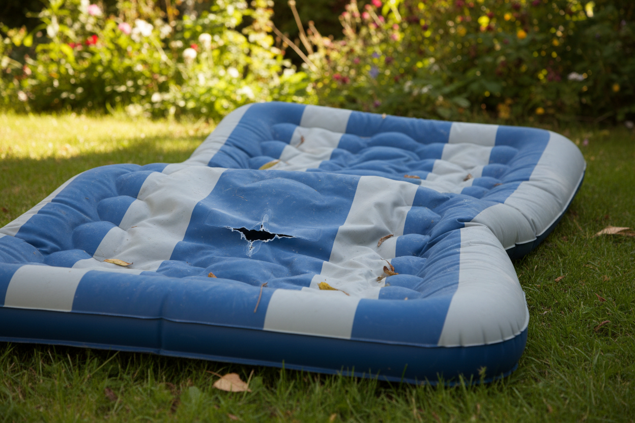 Matelas gonflable crevé : réparer ou en racheter un nouveau ? (Guide honnête)
