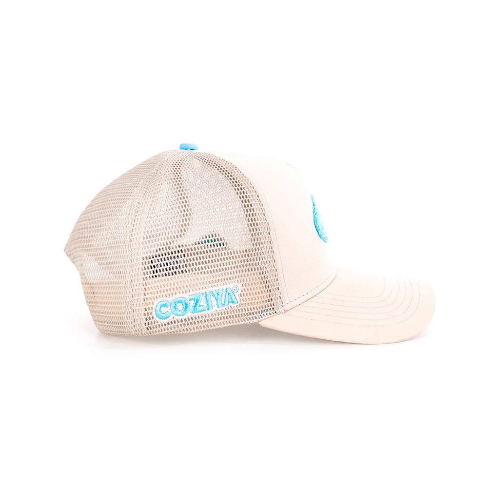 Casquette trucker Coziya® crème profil - coupe ajustée classique