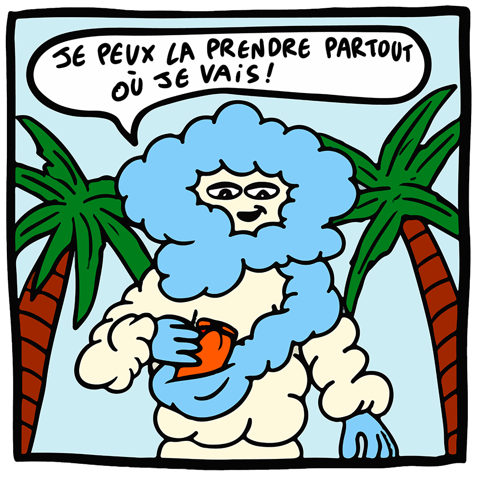 La serviette de la marque coziya qui s'arrange de façon ultra compact