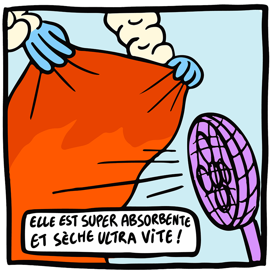 La serviette de la marque coziya qui sèche ultra rapidement