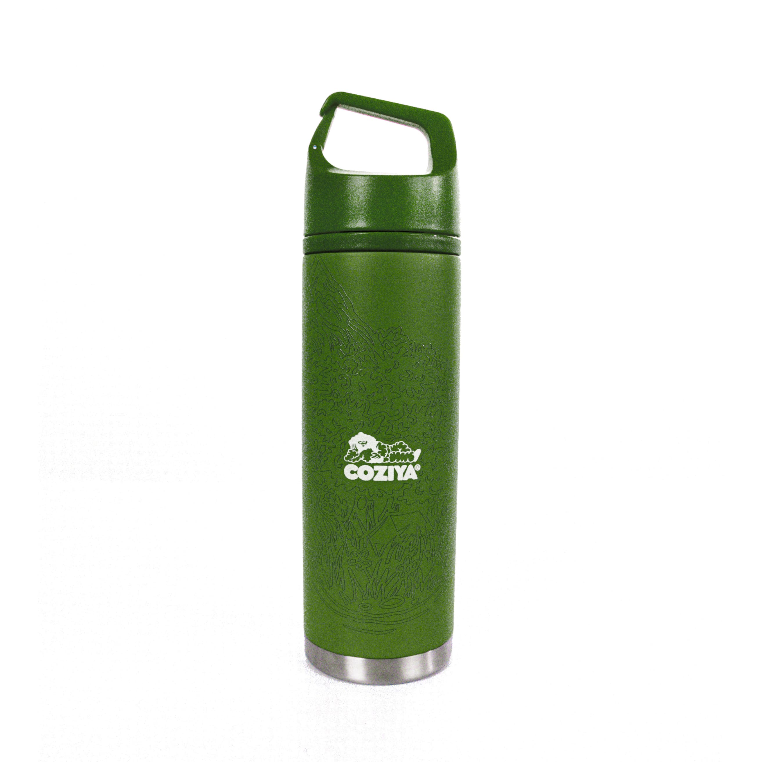 Gourde isotherme inox 650ml Coziya Hook650™ verte - acier inoxydable