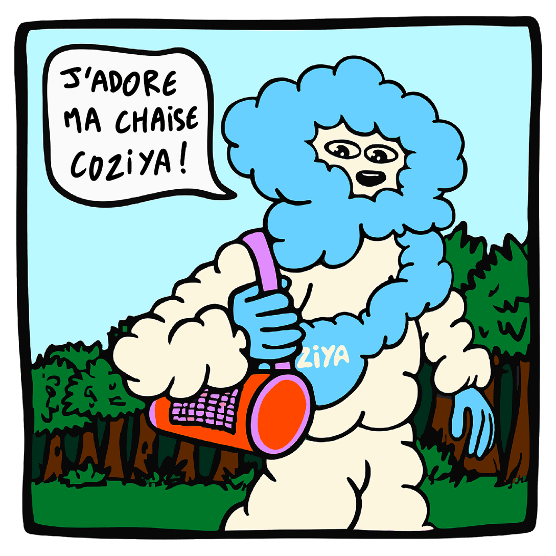 Cloud Chair™ Coziya® utilisée en camping ou à la plage -ultra facile à transporter