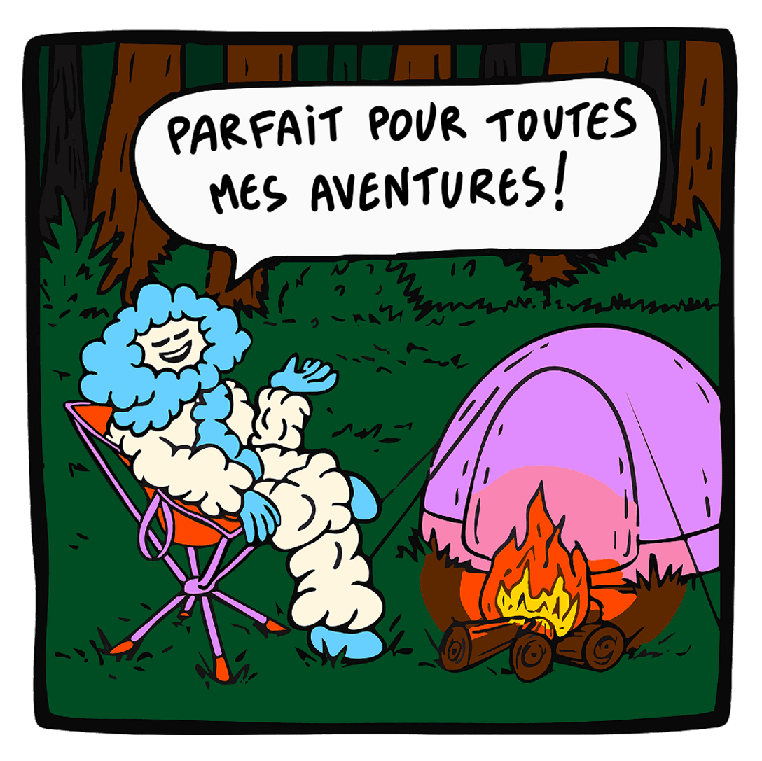 Cloud Chair™ Coziya® utilisée en camping et à la plage - pour le camping et setup tente