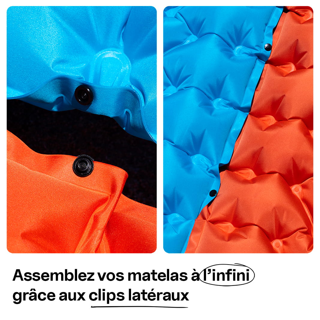 Matelas Coziya® clips latéraux - assemblage infini plusieurs matelas ensemble