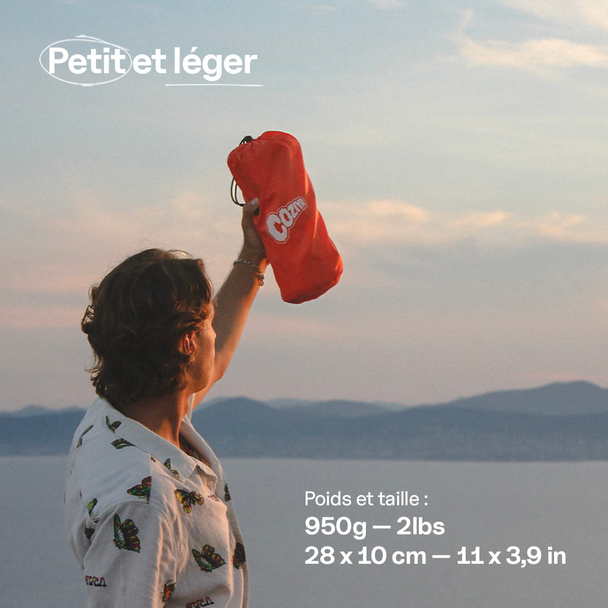 Matelas gonflable Coziya® ultra compact et léger - tient dans un sac à dos