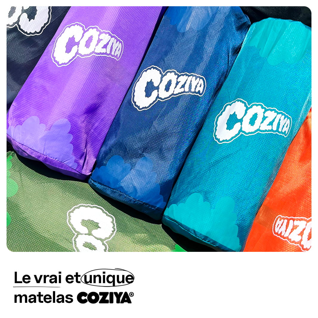 Vrai et unique matelas gonflable Coziya® - marque outdoor qualité premium
